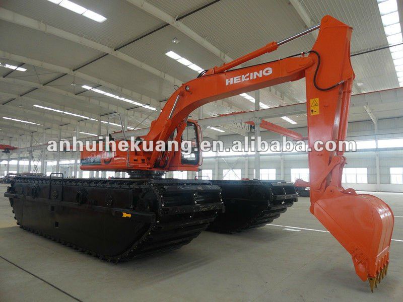 HK300SD amphibious excavator with long boom and big load capacity