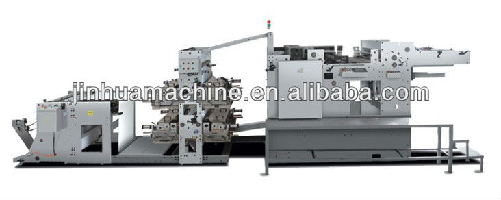 HL-1020A Automatic feeding Web Paper Flexo Printing Ruling and Slitting Machine for Note book, Exercise Book, account Book