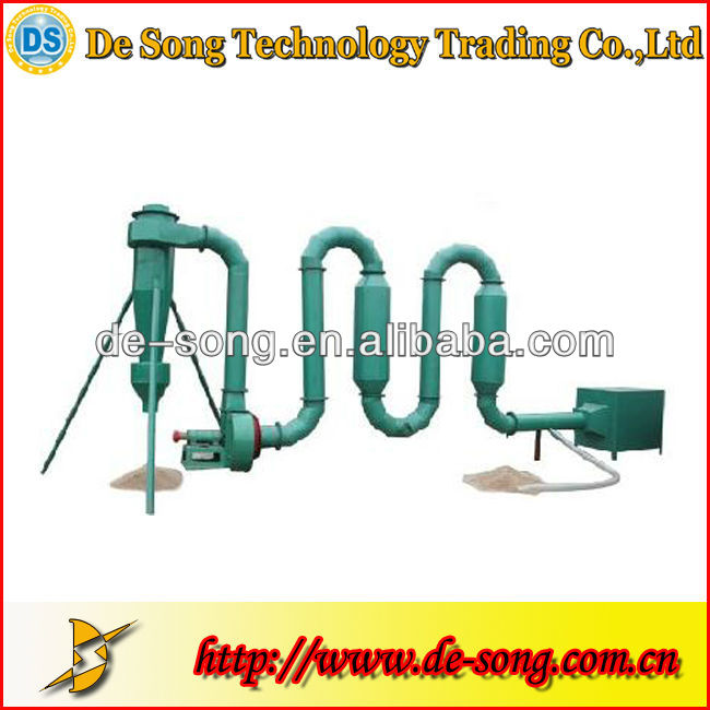 Hot air dryer for sawdust