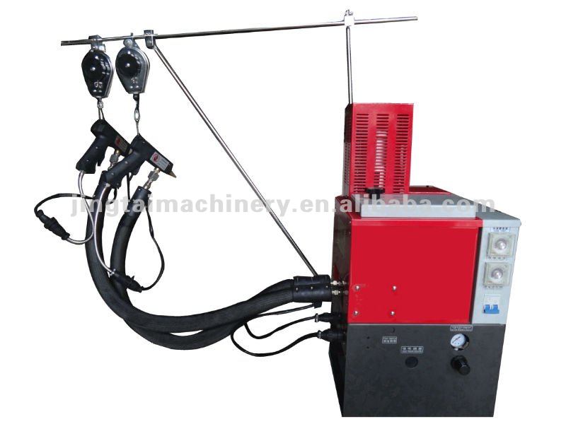 Hot melt glue machine JT-104PLS-2 connect with 2 hoses&2 guns