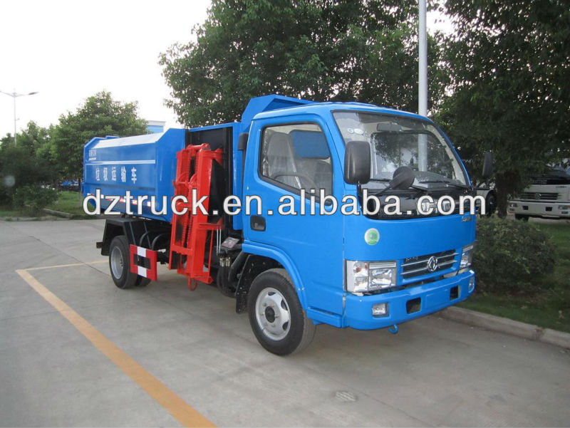 HOT SALE Dongfeng Duo Li Ka 4*2 hydraulic lifter garbage truck