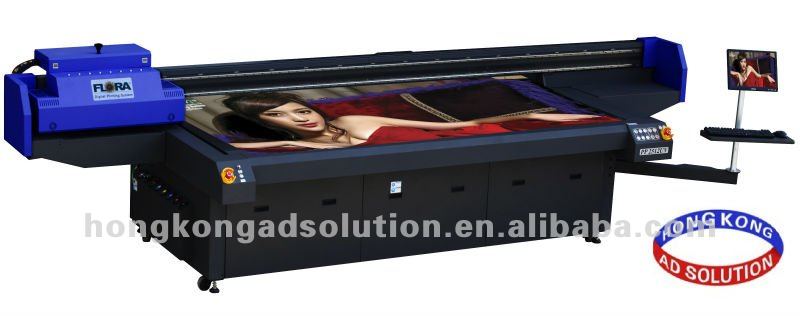 Hybrid UV Flatbed + roll to roll Printer Flora PP2510UV with 10 Konica 512 heads