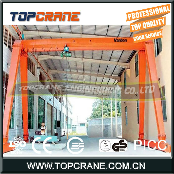 Indoor/Outdoor Single Beam Gantry Crane With Rail