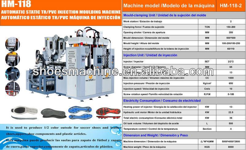 Inyectora para suela TR