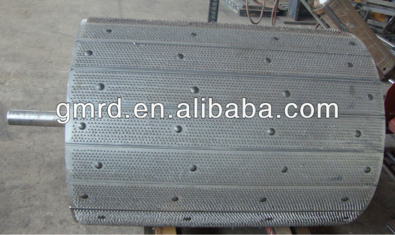 Iron Cylinder with aluminum plate used on textile offcuts tearing machine