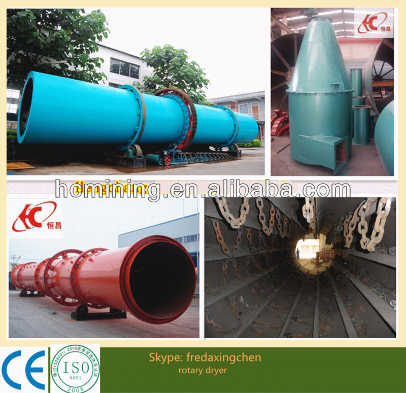 ISO9001:2008 Charcoal powder, sawdust, Coal slurry Rotary Dryer