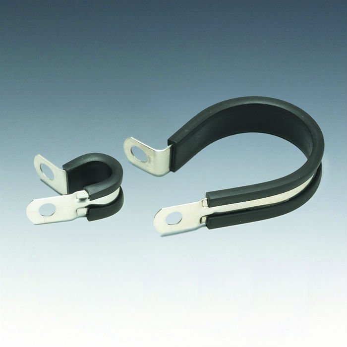 JCS P-CLIPS rubber lined clamp for pipes, cables and hoses stainless steel