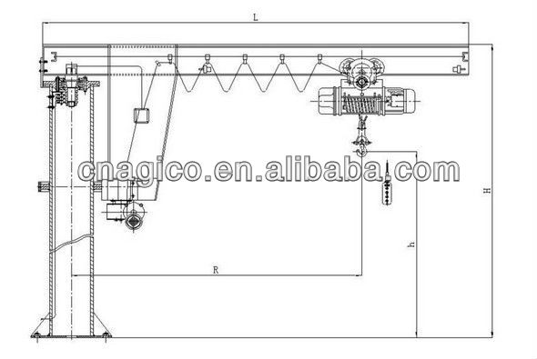 JIB Cranes 0.5t 1t 2t 3t 5t 10t 15t 20t