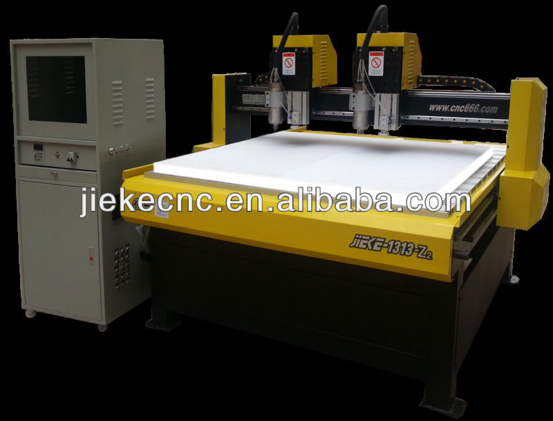 JK-1313-2Z Wood Engraving Router Equipment two spindle motor yellow color JIEKE