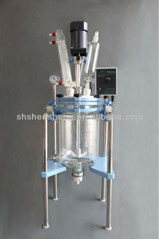 JR-S5 5L Glass Chemical Reactor, PTFE Valve, Borosilicate Condenser