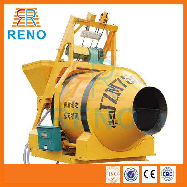 JZM750 Self loading Rubber Drum Concrete Mixer for Sale