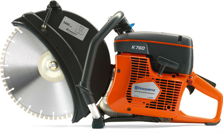 K760- HAND HELD POWER CUTTER WITH ACTIVE AIR FILTER SYSTEM, POWERED BY 74CC (3.7 KW) 2-STROKE PETROL ENGINE, MAX. BLADE SIZE 350