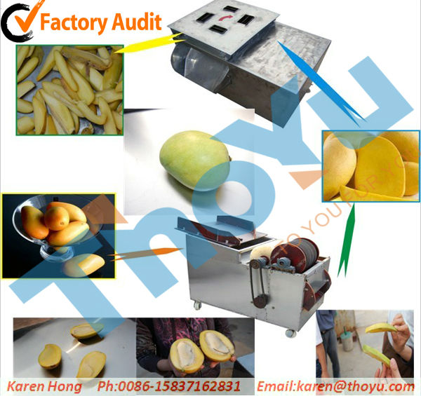 labor saving machine for slicing fruits, mango cutter machine