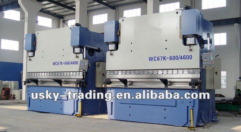 large CNC hydraulic press brake and bending machine WC67K-600/4600