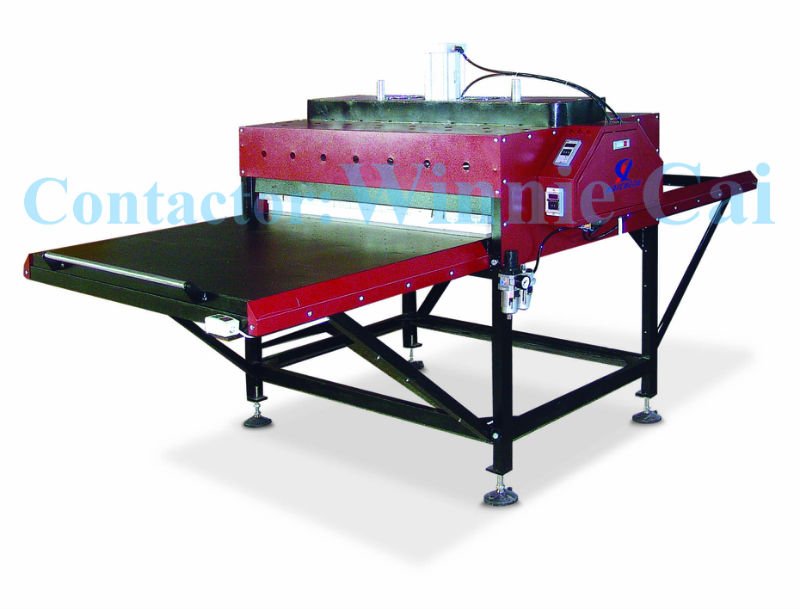 large size pneumatic two trays heat press machine on polyester fabric