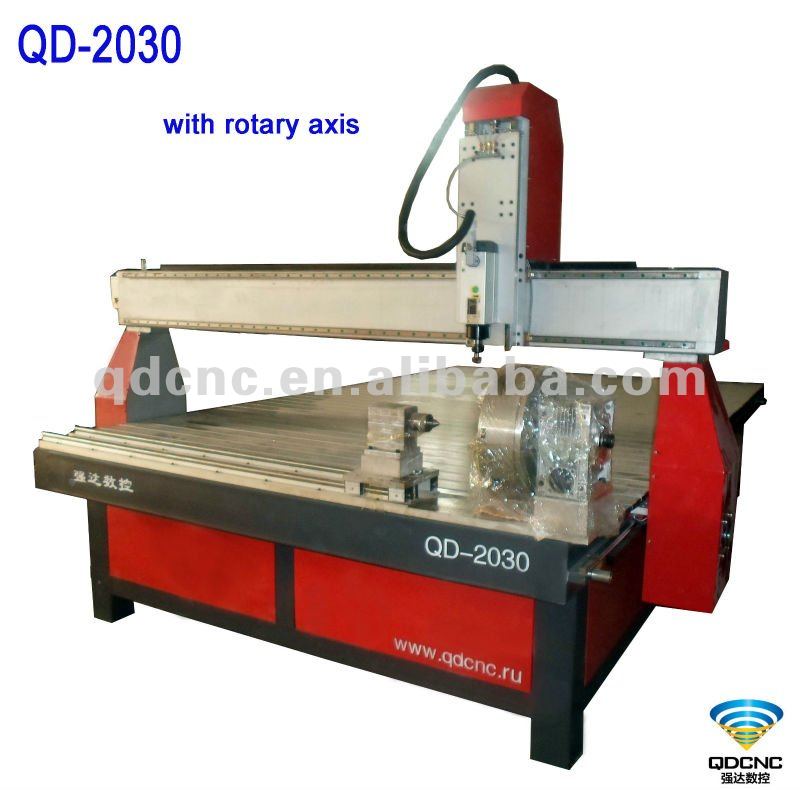 large wood cnc router with rotary axis QD-2030