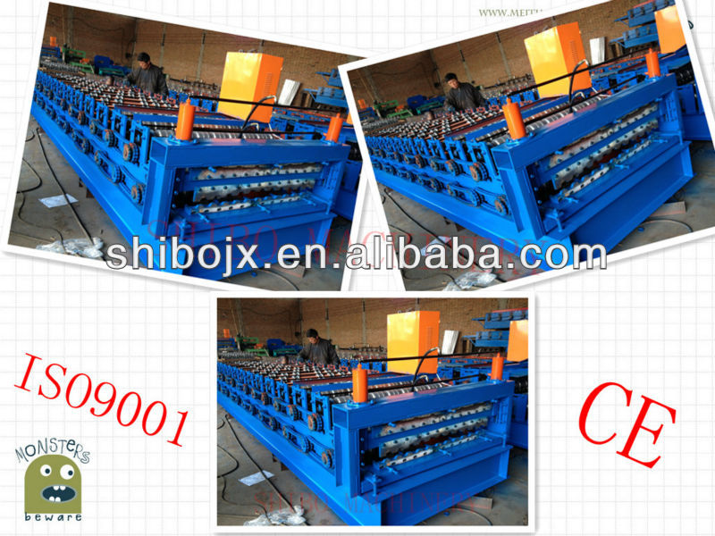 lastest 1mm roofing tile steel forming machine for double layer