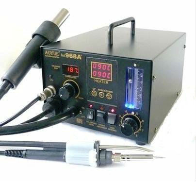 latest full set Aoyue 968A+ 3 in 1 Digital Hot Air Rework Station Iron station 220V Aoyue 968 A+