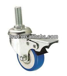 Light Duty Biaxial PVC Screw Swivel Caster Wheel With Brake