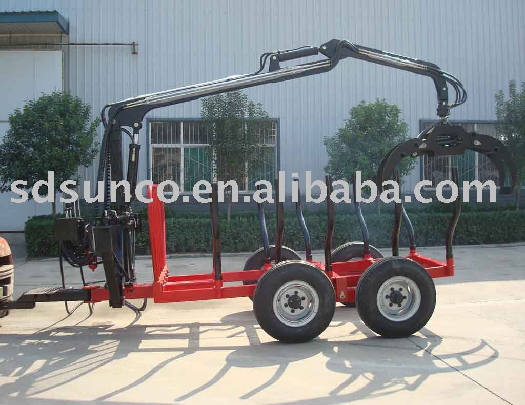 Log Trailer with Crane for Tractor