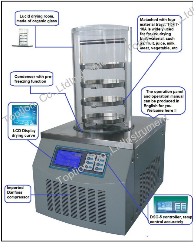 Lyophilizer, Vacuum Freeze Drying Equipment (TOPT-10A)