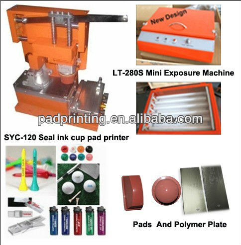 Manual seal ink cup pad printer and mini exposure machine