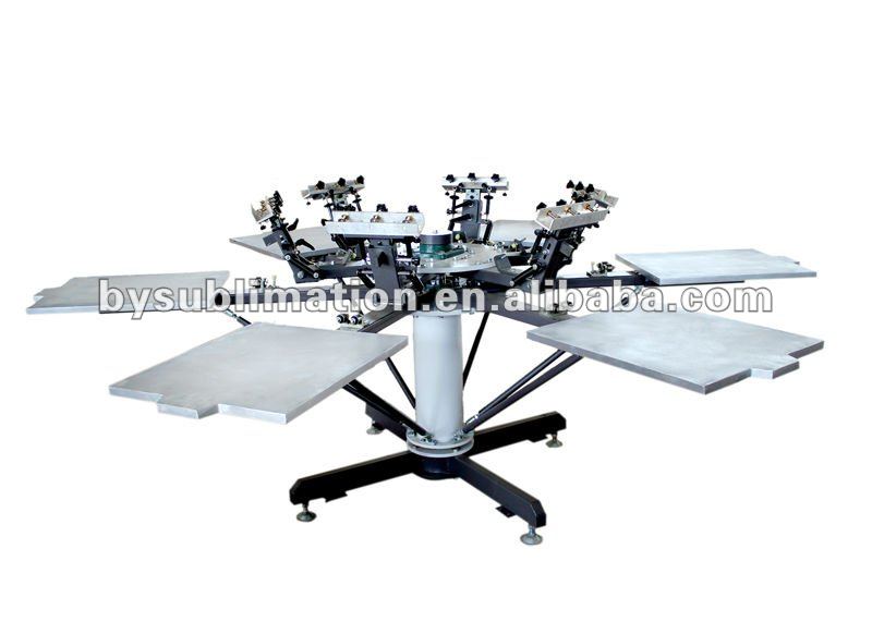 Manual Six satioion t-shirts screen printing machine