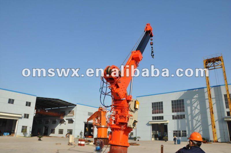 Marine Hydraulic hoisting Telescopic Crane for a ship