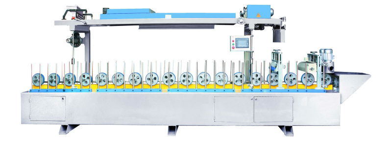 MDF wrapping machine with cold glue