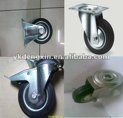 Medium Duty Castors 100mm rubber wheel load capacity 100kgs