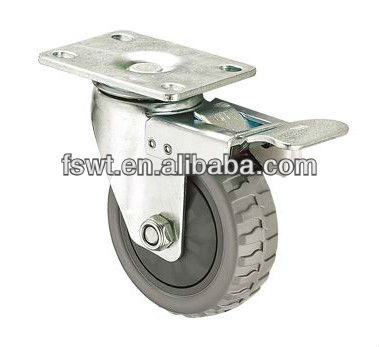 Medium Duty Grey polyurethane Casters With Brake