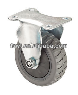 Medium Duty Grey Polyurethane Fixed Casters