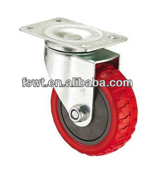 Medium Duty Red Polyurethane Rotating Caster Wheel