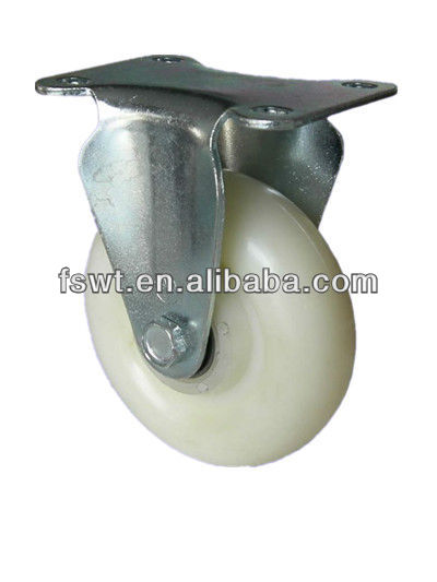 Medium Duty White Nylon Fixed Caster Wheel