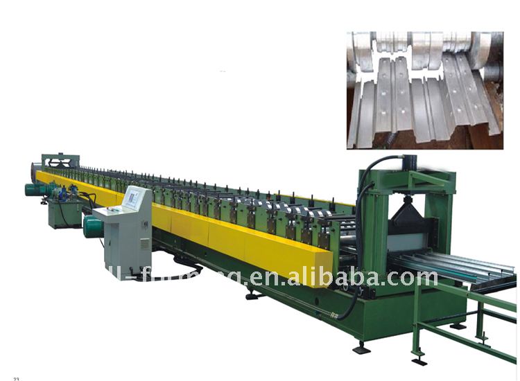 Metal floor deck forming machine