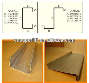 Metal / Steel C channel roll forming machine /C profile forming machine/C frame making machine