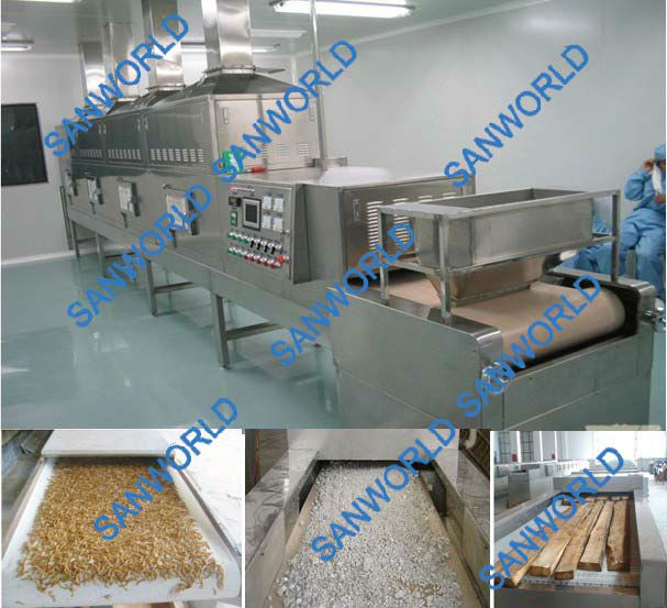 Microwave drying machine for albumen powder