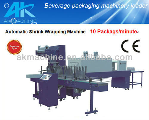 Mineral water bottle shrink wrapping machine