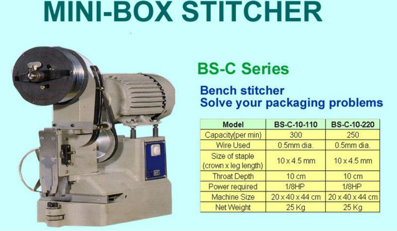 Mini-box stitcher/stapler