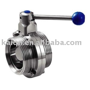 Mirror Polished Valve Sanitary threaded butterfly valve