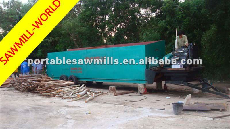 Mobile 6 Meters Double Rollers Slot Wood Peeling Machine With Diesel Engine