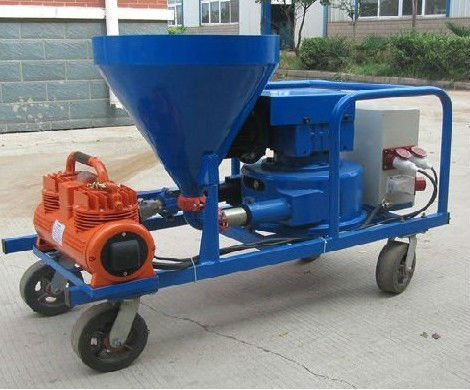 Mortar spraying machine for wall