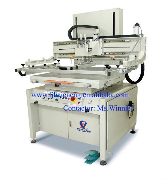 Motor lifting/descending plane screen printer: