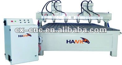 multi head wood cnc router XK1325-6D with CE