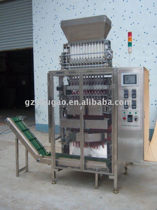 Multi Lanes Back Seal Granule Packing Machine for salt, sugar, spice, washing powder,