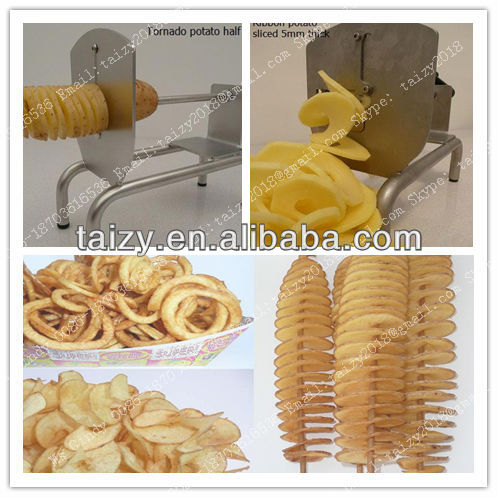 Multifunctional Stainless steel potato spiral cutter/potato chips cutting machine with low price 0086-18703616536