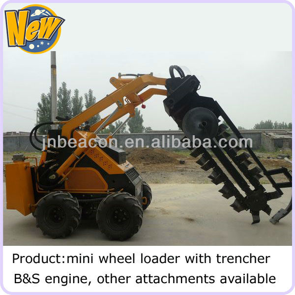 New! BC300A mini skid steer loader trencher,B&S engine,ditch trenching machine