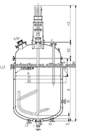 open type reactor,High quality Glass lined reactor with motor