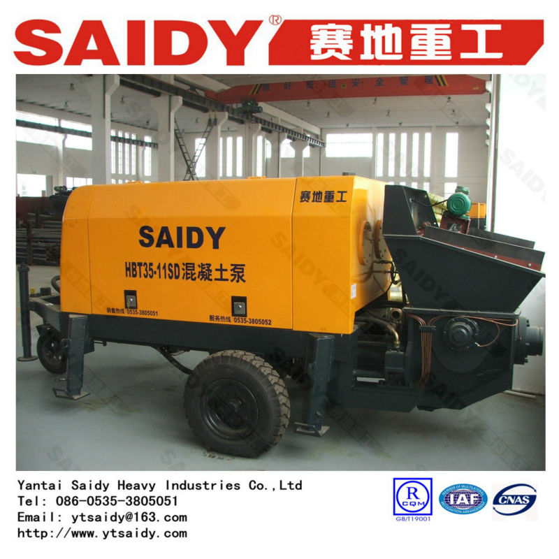 output 35 m3/h trailer concrete pump