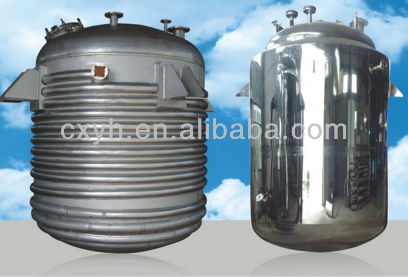 Outside-coil chemical reactor tank, mixing, hydrolysis